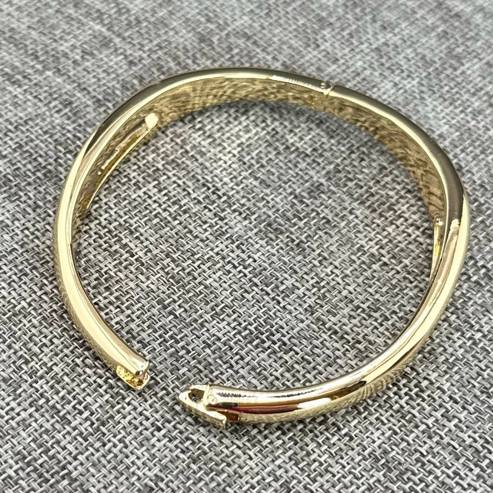 NWT Pilgrim Jewelry Free Recycled Cut-Out Gold Plated Bangle Bracelet